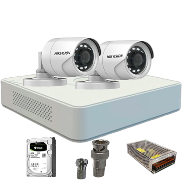Trọn bộ 2camera Hikvision 2mp Outdoor 1