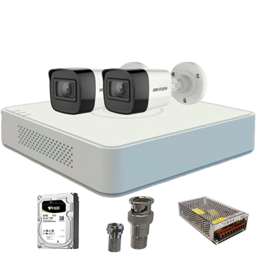 Trọn bộ 2 camera Hikvision 2mp Wdr120